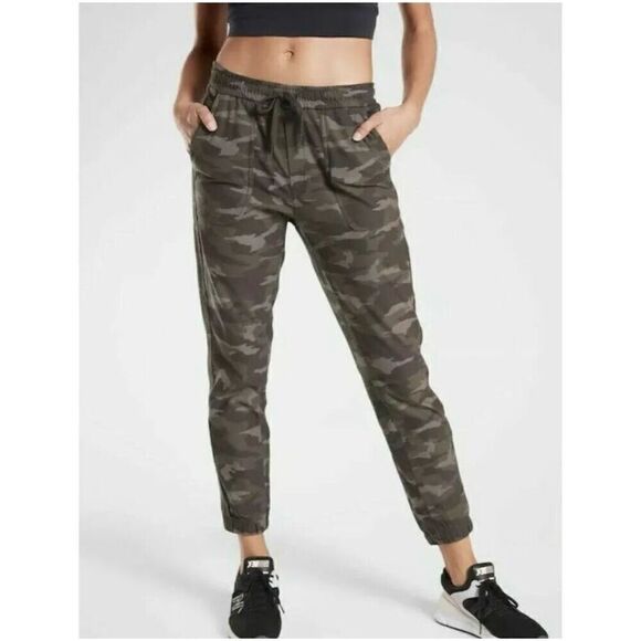 Athleta Farralon Jogger Pants Camouflage Green Taupe Brown - Picture 1 of 15